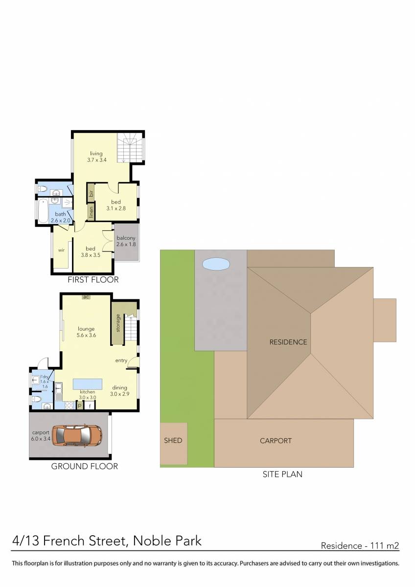 Floorplan of Homely townhouse listing, 4/13 French Street, Noble Park VIC 3174