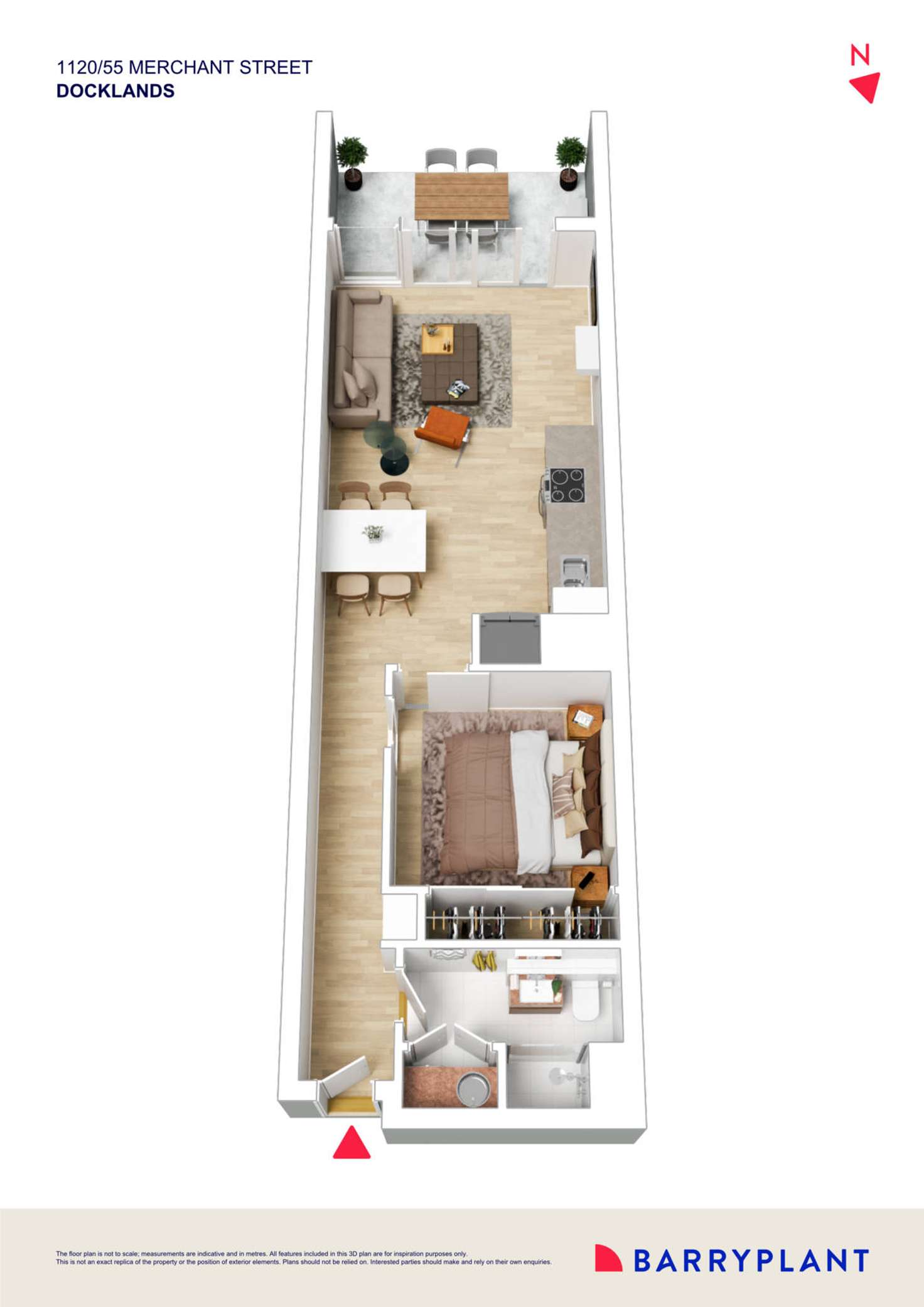 Floorplan of Homely apartment listing, 1120/55 Merchant Street, Docklands VIC 3008