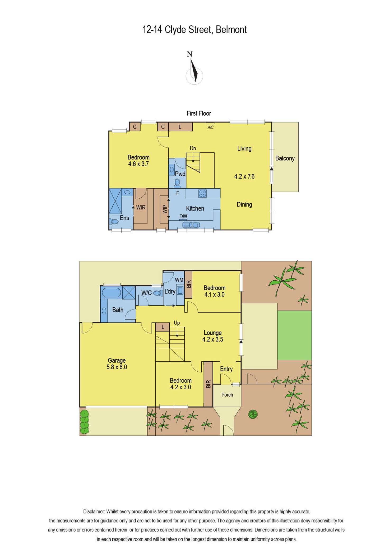 Floorplan of Homely townhouse listing, 12-14 Clyde Street, Belmont VIC 3216