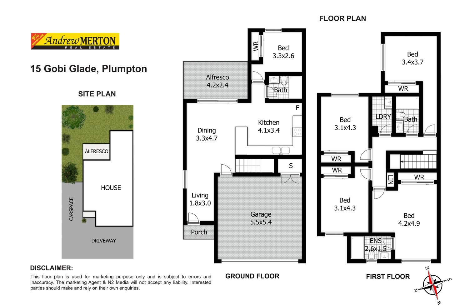 Floorplan of Homely townhouse listing, 15 Gobi Glade, Plumpton NSW 2761