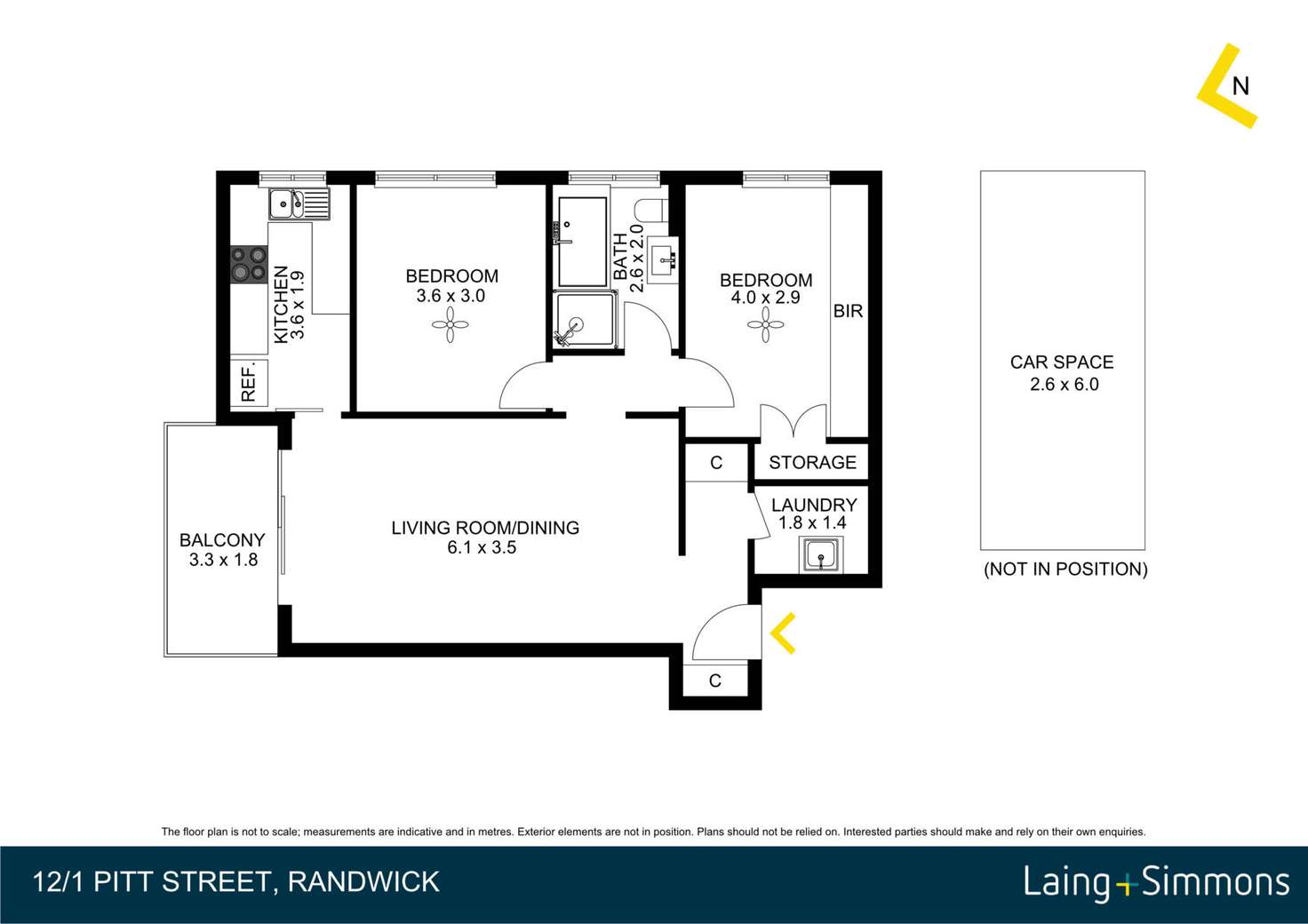 Floorplan of Homely apartment listing, 12/1 Pitt Street, Randwick NSW 2031