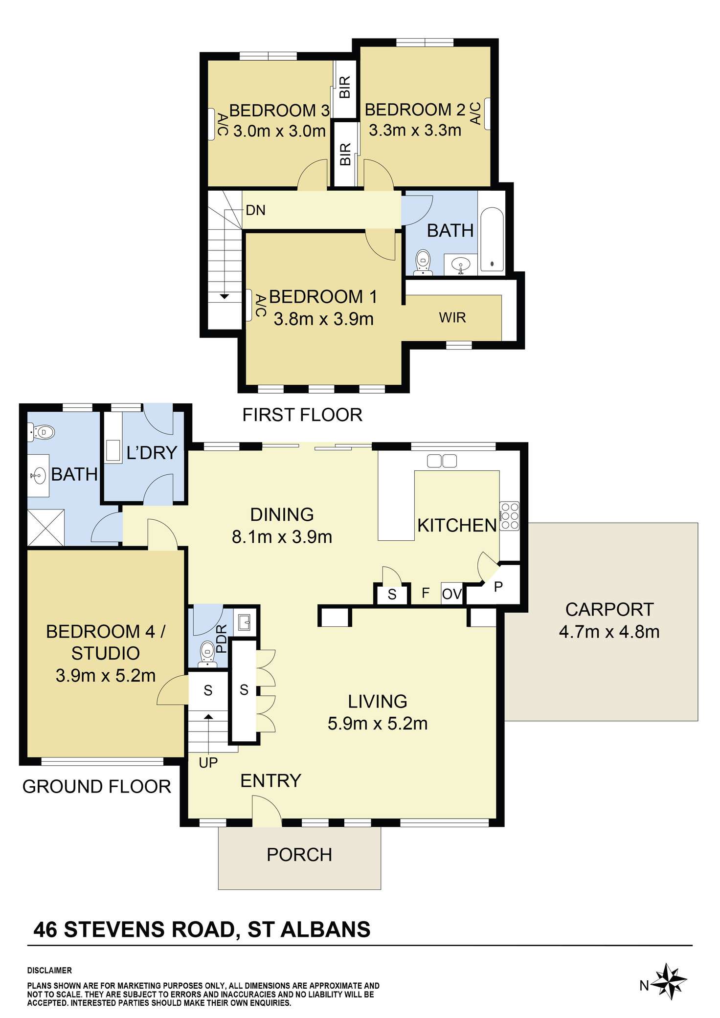 Floorplan of Homely townhouse listing, 46 Stevens Road, St Albans VIC 3021