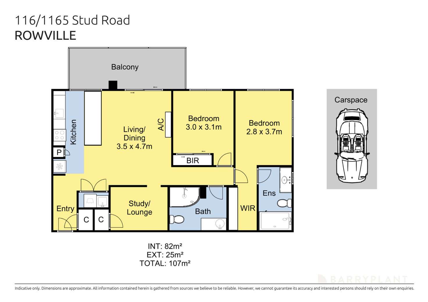 Floorplan of Homely apartment listing, 116/1165 Stud Road, Rowville VIC 3178