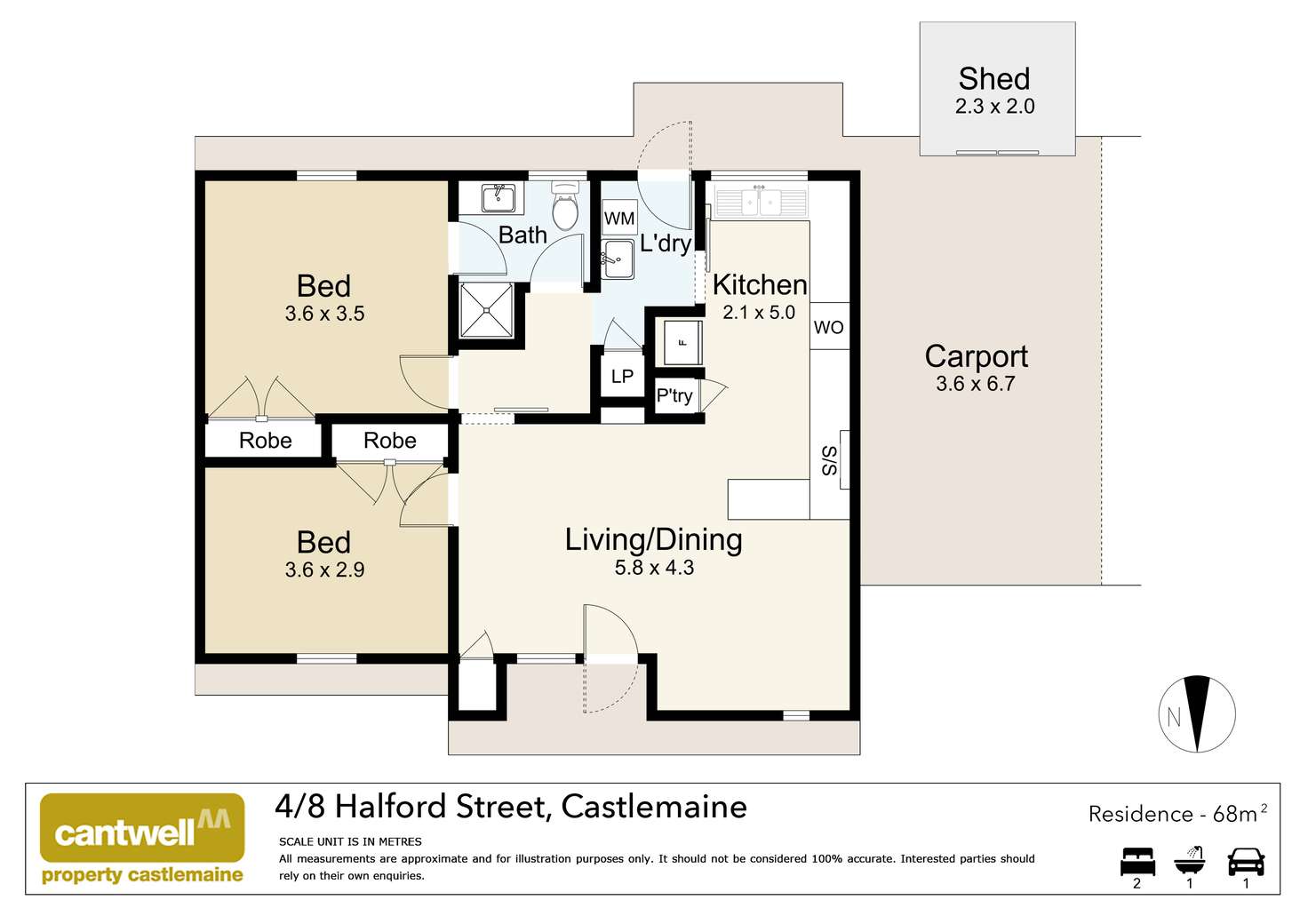 Floorplan of Homely unit listing, 4/8 Halford Street, Castlemaine VIC 3450