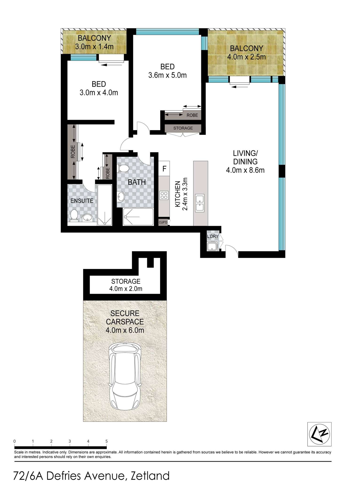 Floorplan of Homely apartment listing, 72/6A Defries Avenue, Zetland NSW 2017