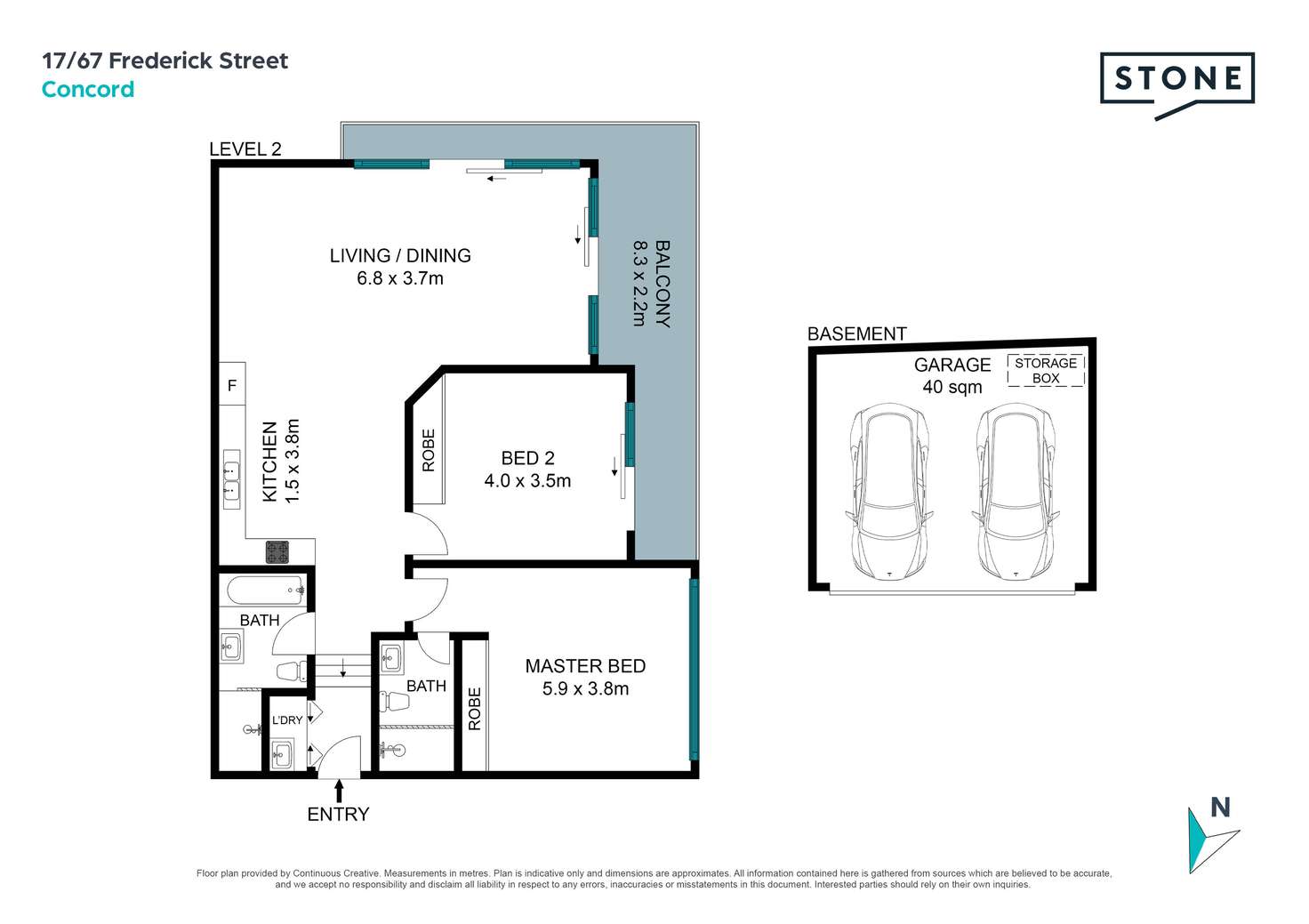 Floorplan of Homely apartment listing, 17/67 Frederick Street, Concord NSW 2137