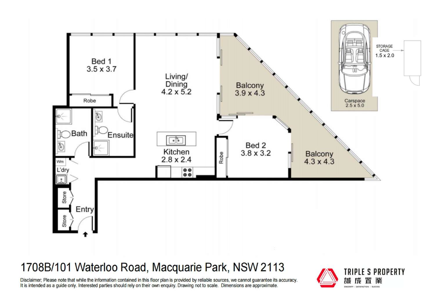 Floorplan of Homely apartment listing, 1708B/101 Waterloo Road, Macquarie Park NSW 2113