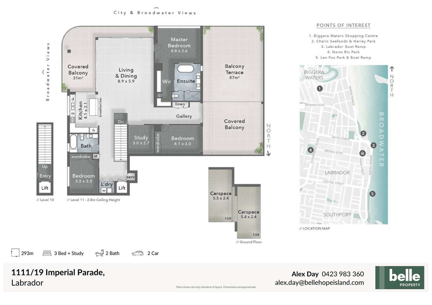 Floorplan of Homely unit listing, 1111/19 Imperial Parade, Labrador QLD 4215