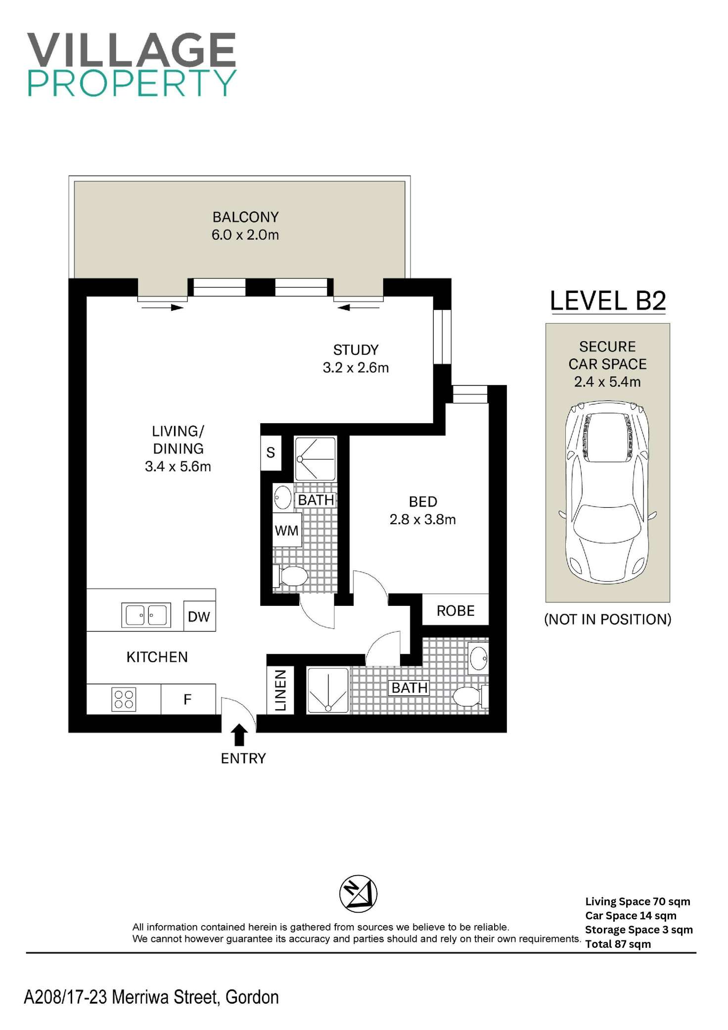 Floorplan of Homely apartment listing, A208/17-23 Merriwa Street, Gordon NSW 2072