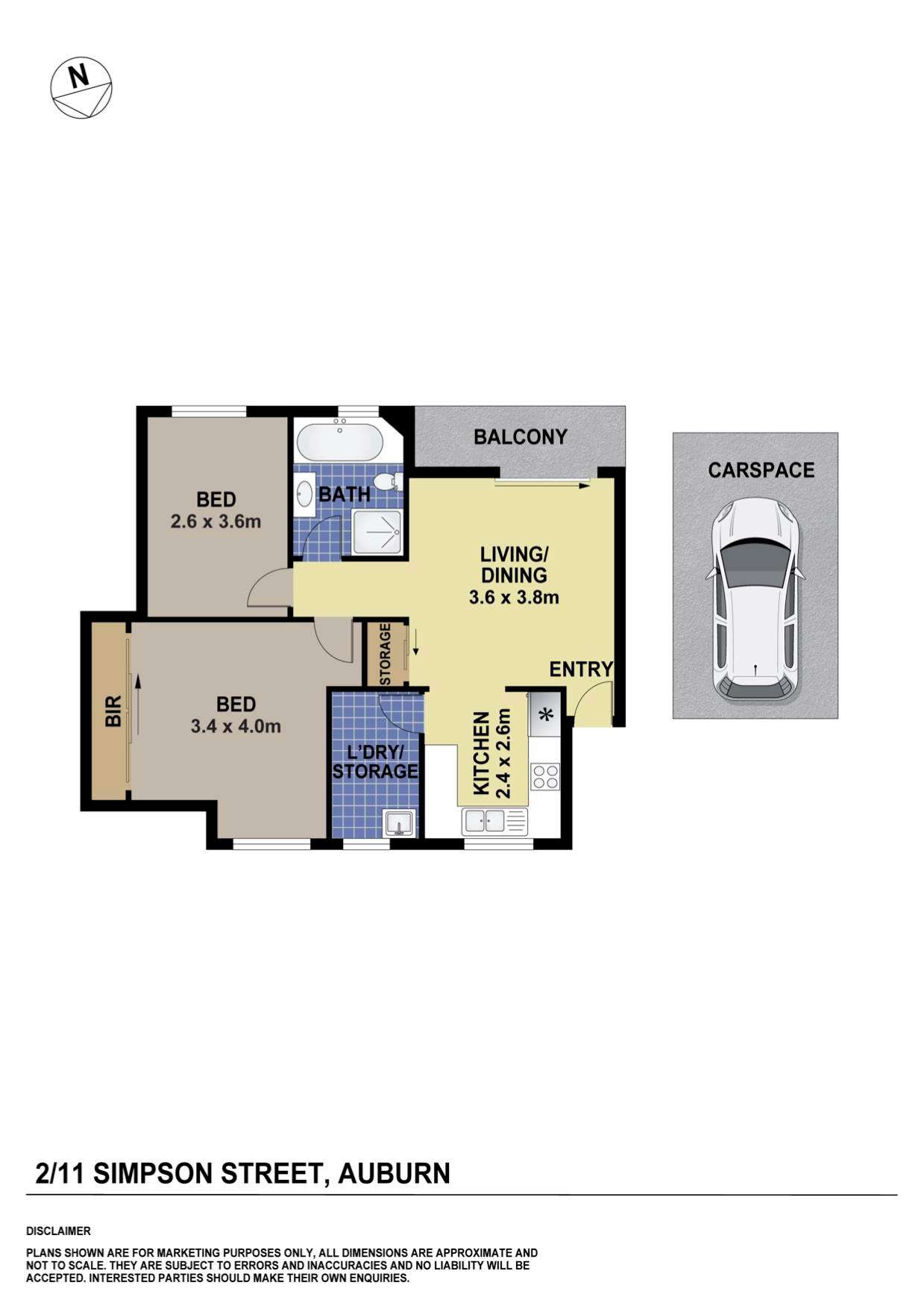 Floorplan of Homely unit listing, 2/11 Simpson Street, Auburn NSW 2144