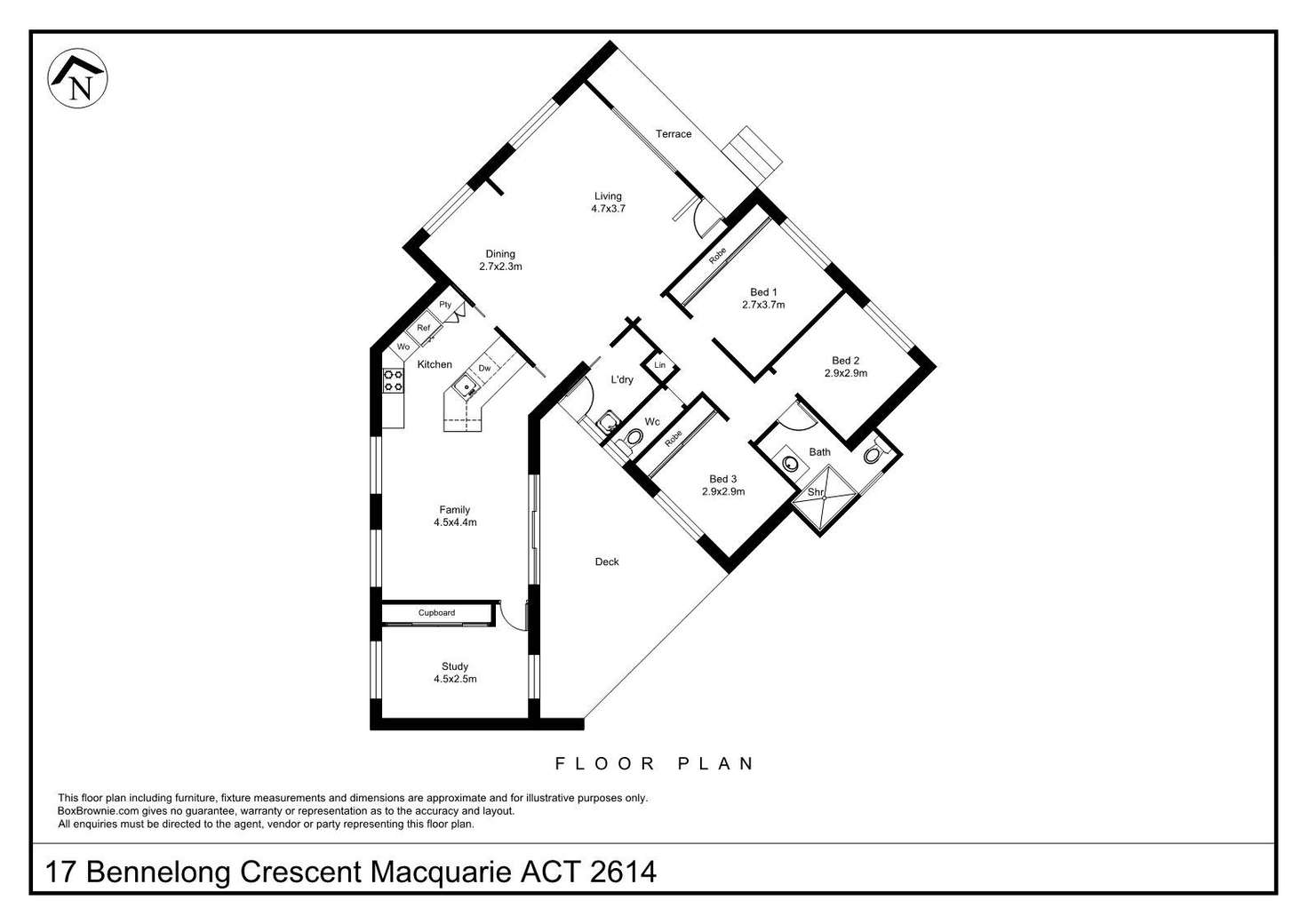 Floorplan of Homely house listing, 17 Bennelong Crescent, Macquarie ACT 2614
