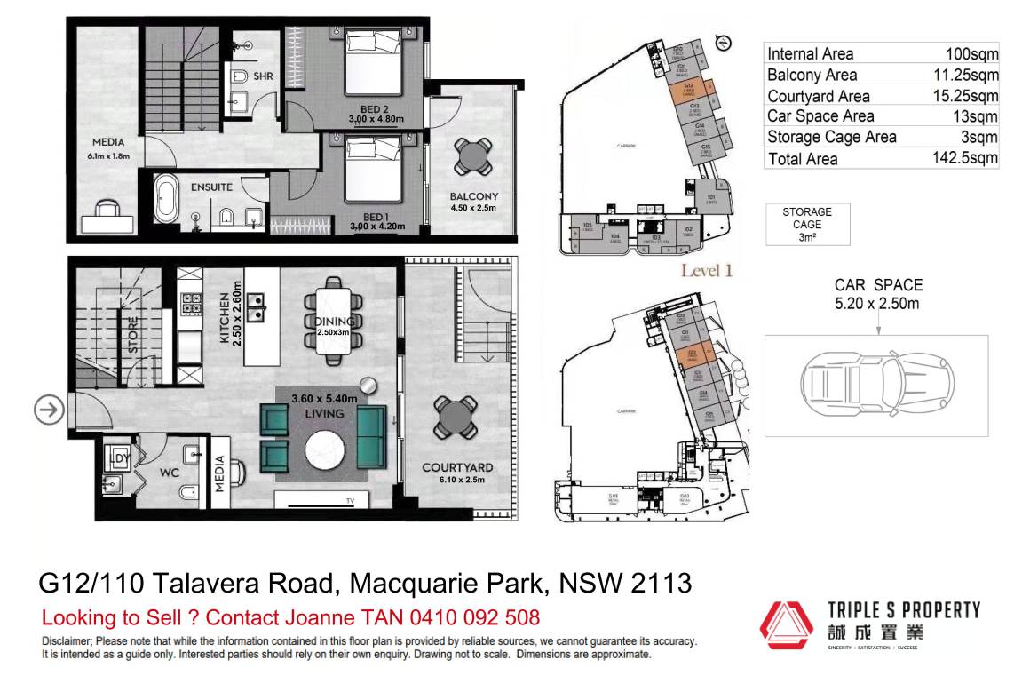 Floorplan of Homely townhouse listing, G12/110 Talavera Road, Macquarie Park NSW 2113