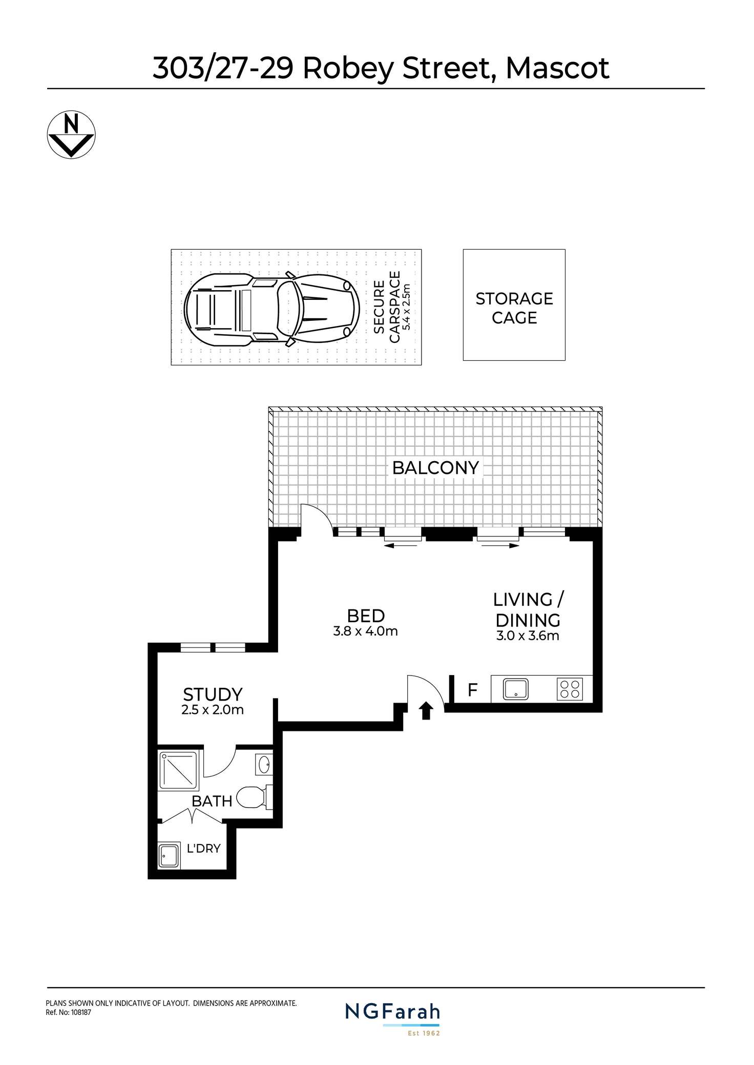 Floorplan of Homely apartment listing, 303/27-29 Robey Street, Mascot NSW 2020