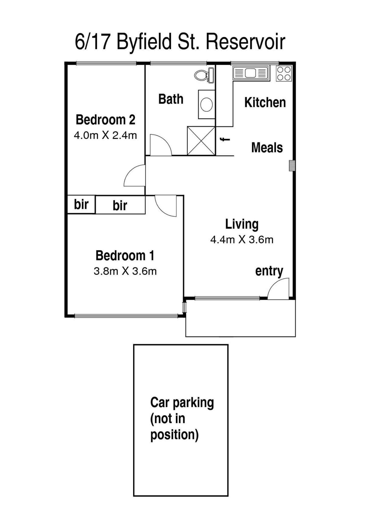 Floorplan of Homely unit listing, 6/17 Byfield Street, Reservoir VIC 3073