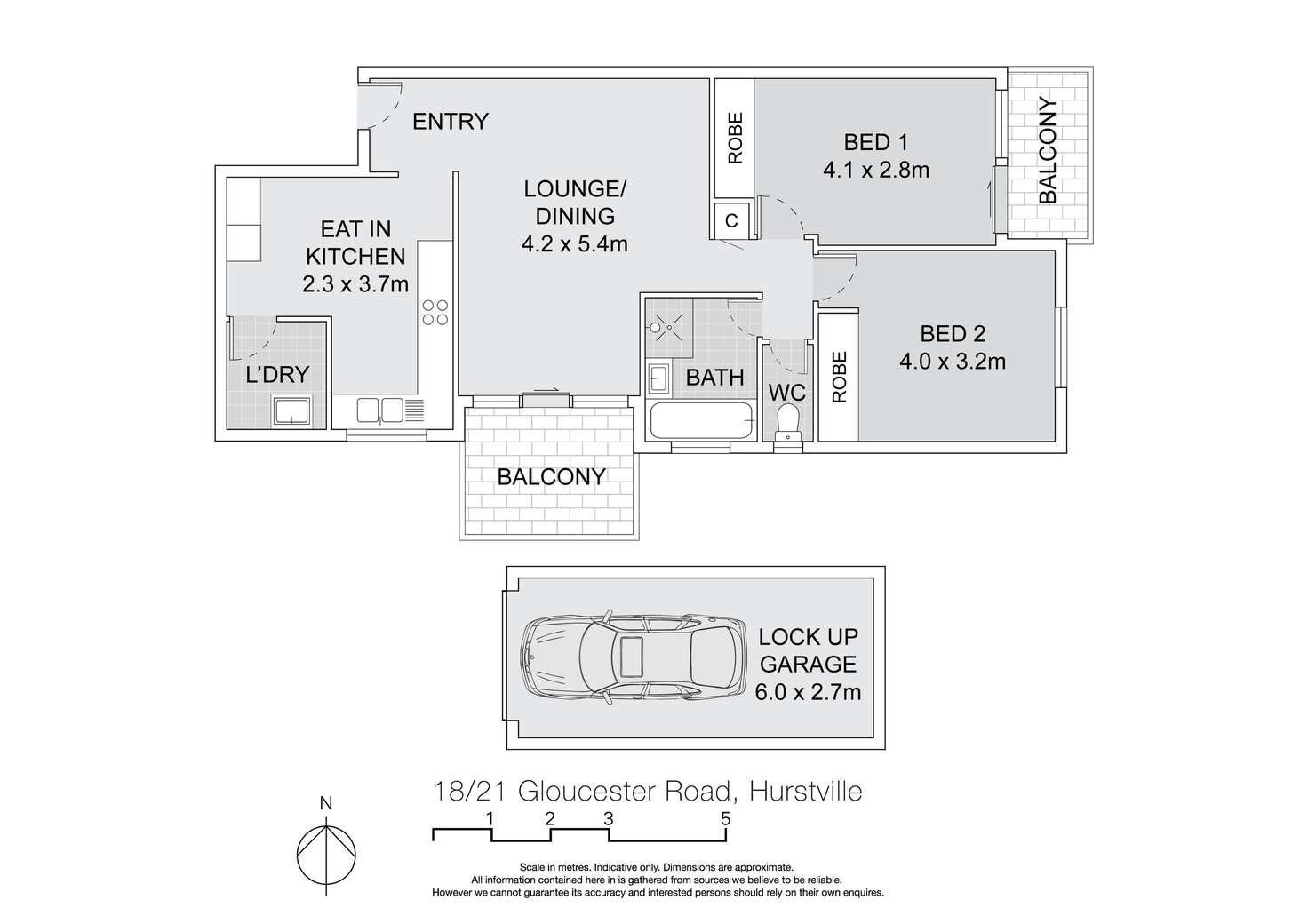 Floorplan of Homely apartment listing, 18/21 Gloucester Road, Hurstville NSW 2220