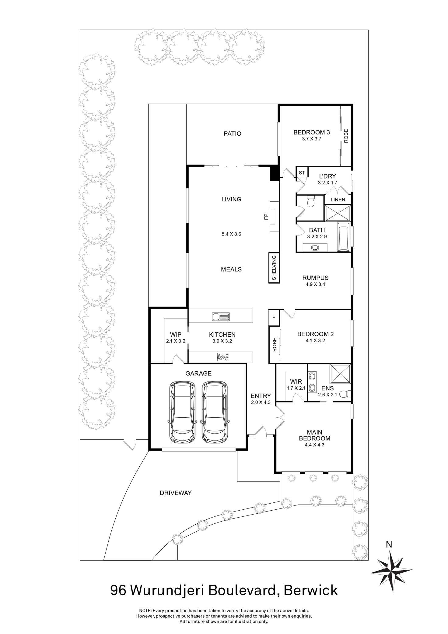 Floorplan of Homely house listing, 96 Wurundjeri Boulevard, Berwick VIC 3806