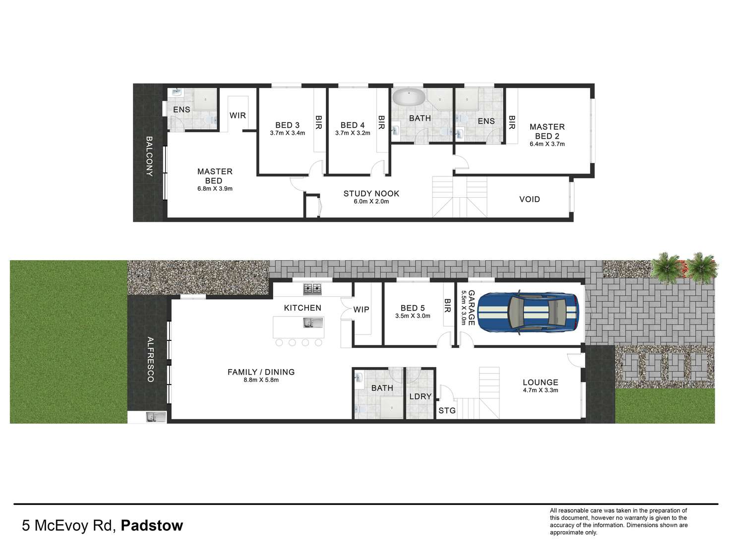 Floorplan of Homely semiDetached listing, 5 McEvoy Road, Padstow NSW 2211