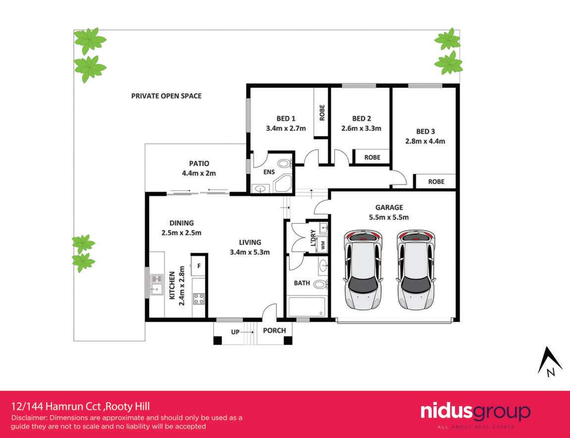 Floorplan of Homely villa listing, 12/144 Hamrun Circuit, Rooty Hill NSW 2766