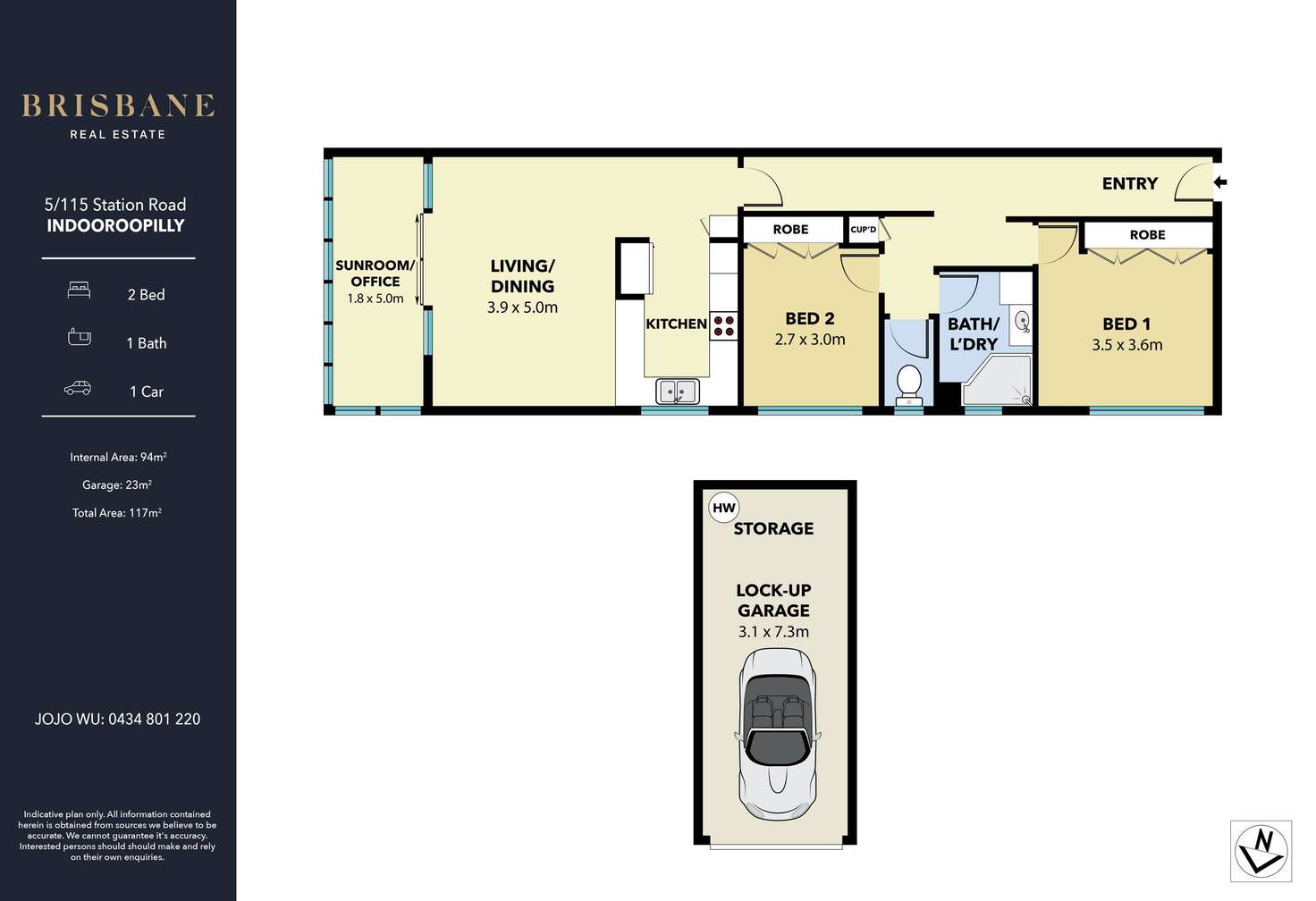 Floorplan of Homely unit listing, 5/115 Station Road, Indooroopilly QLD 4068
