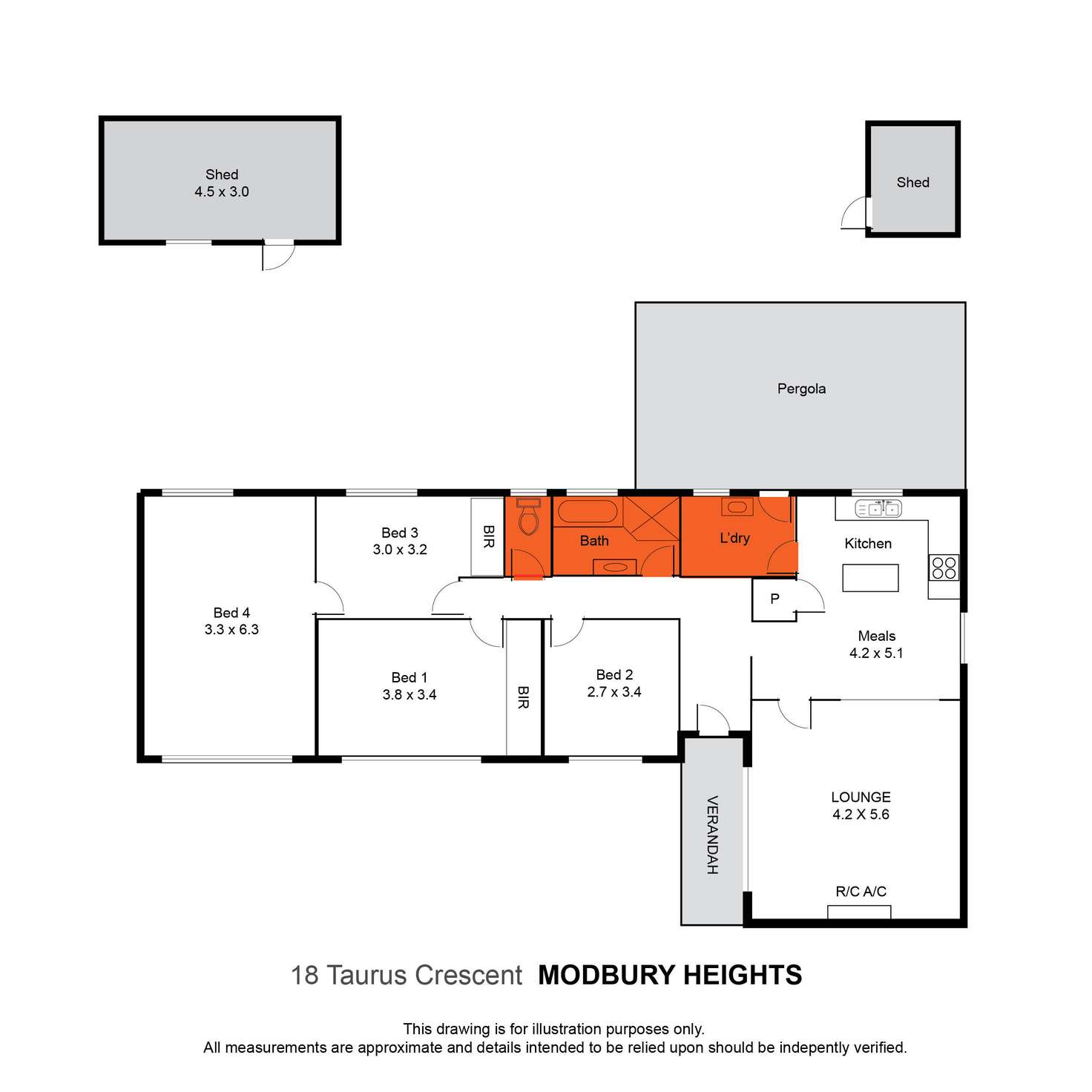 Floorplan of Homely house listing, 18 Taurus Crescent, Modbury Heights SA 5092