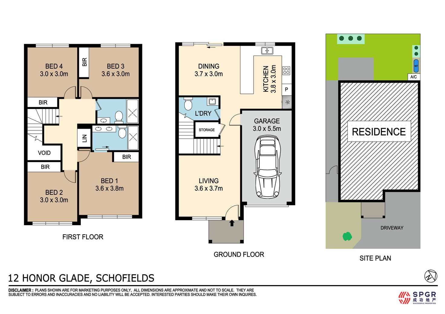 Floorplan of Homely townhouse listing, 12 Honour Glade, Schofields NSW 2762