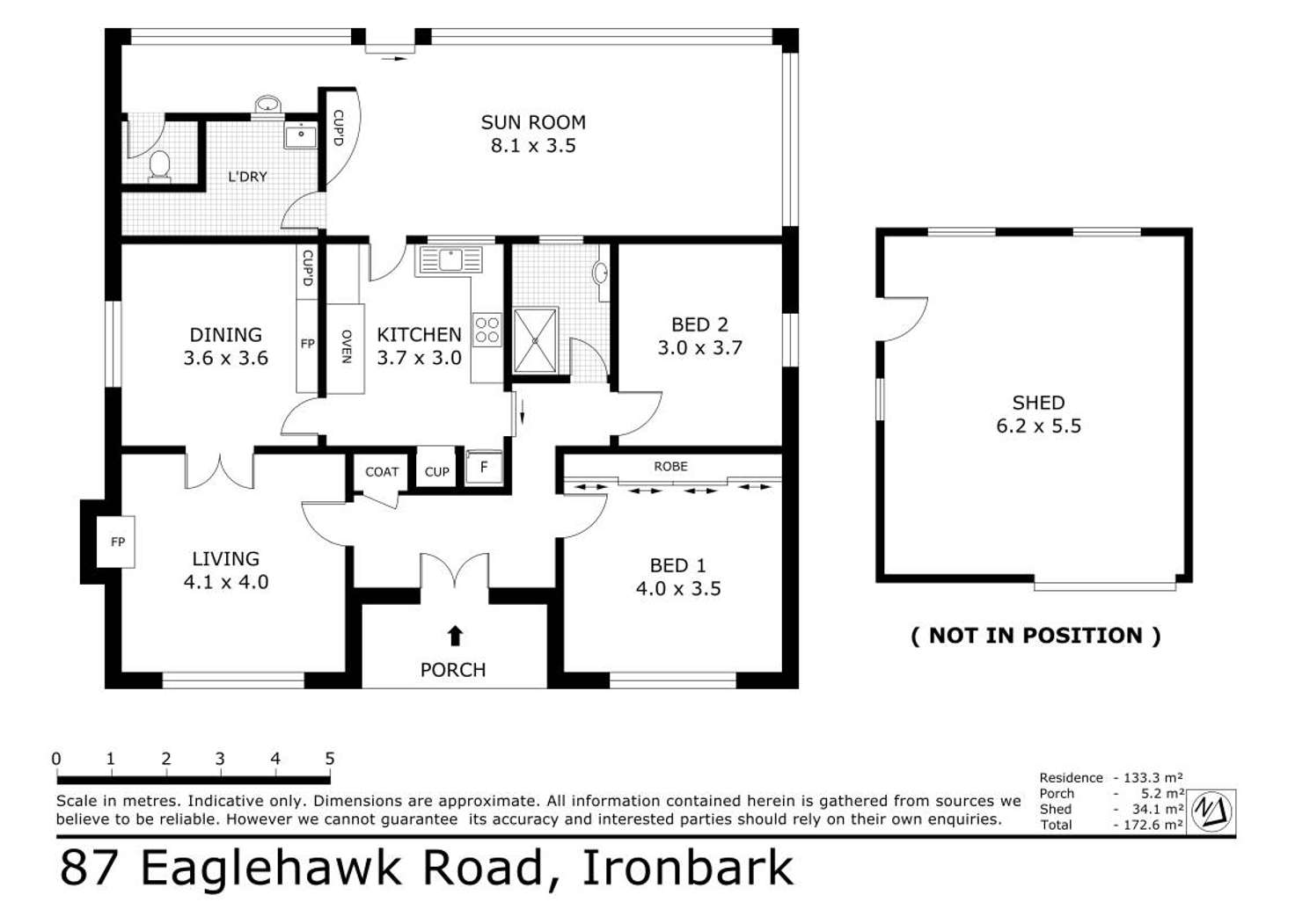 Floorplan of Homely house listing, 87 Eaglehawk Road, Ironbark VIC 3550