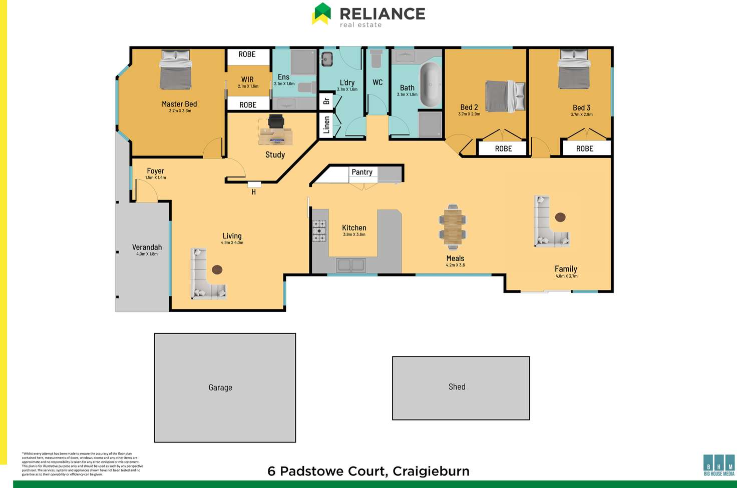Floorplan of Homely house listing, 6 Padstowe Court, Craigieburn VIC 3064