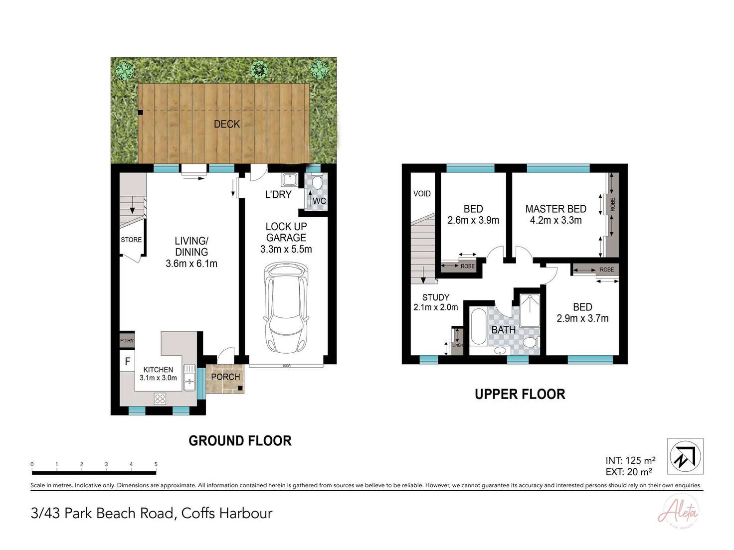 Floorplan of Homely townhouse listing, 3/43 Park Beach Road, Coffs Harbour NSW 2450