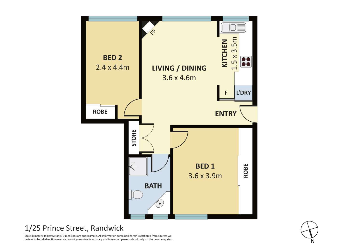 Floorplan of Homely apartment listing, 1/25 Prince Street, Randwick NSW 2031