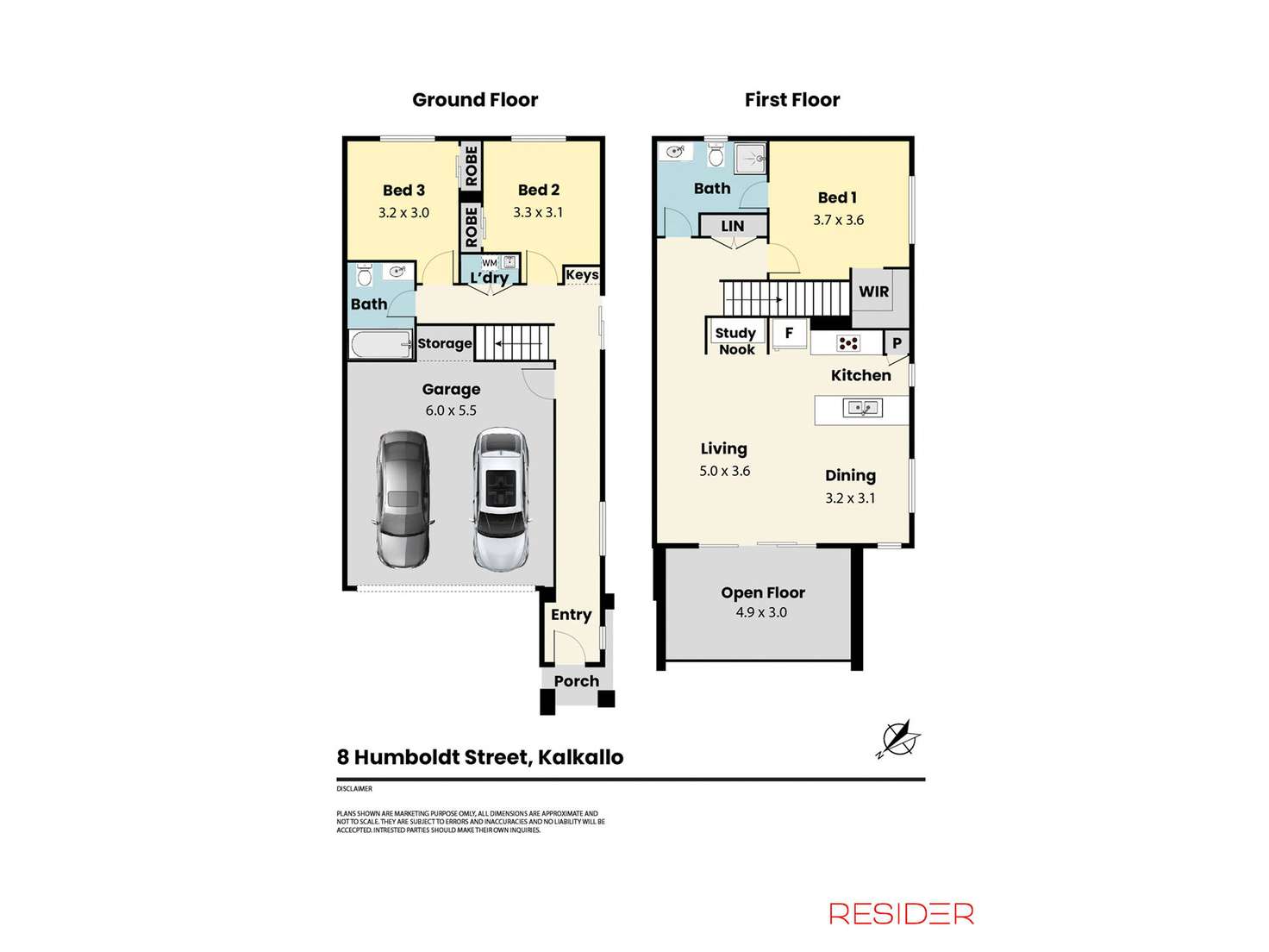 Floorplan of Homely townhouse listing, 8 Humboldt Street, Kalkallo VIC 3064