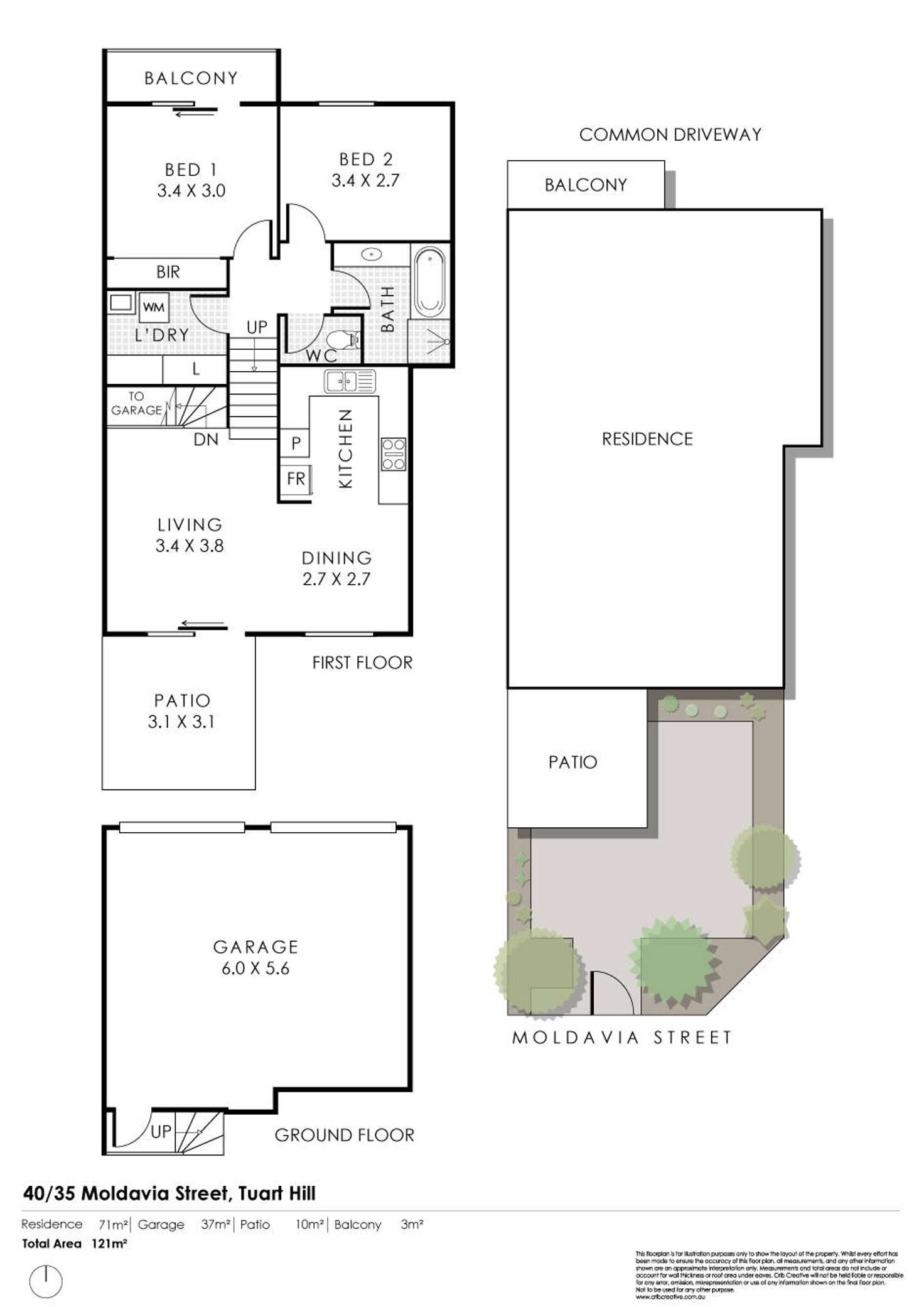 Floorplan of Homely townhouse listing, 40/35 Moldavia Street, Tuart Hill WA 6060