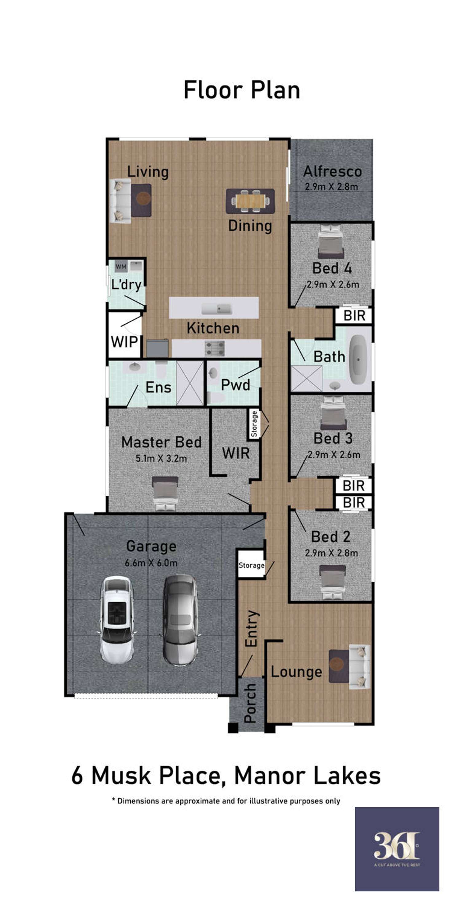 Floorplan of Homely house listing, 6 Musk Place, Manor Lakes VIC 3024