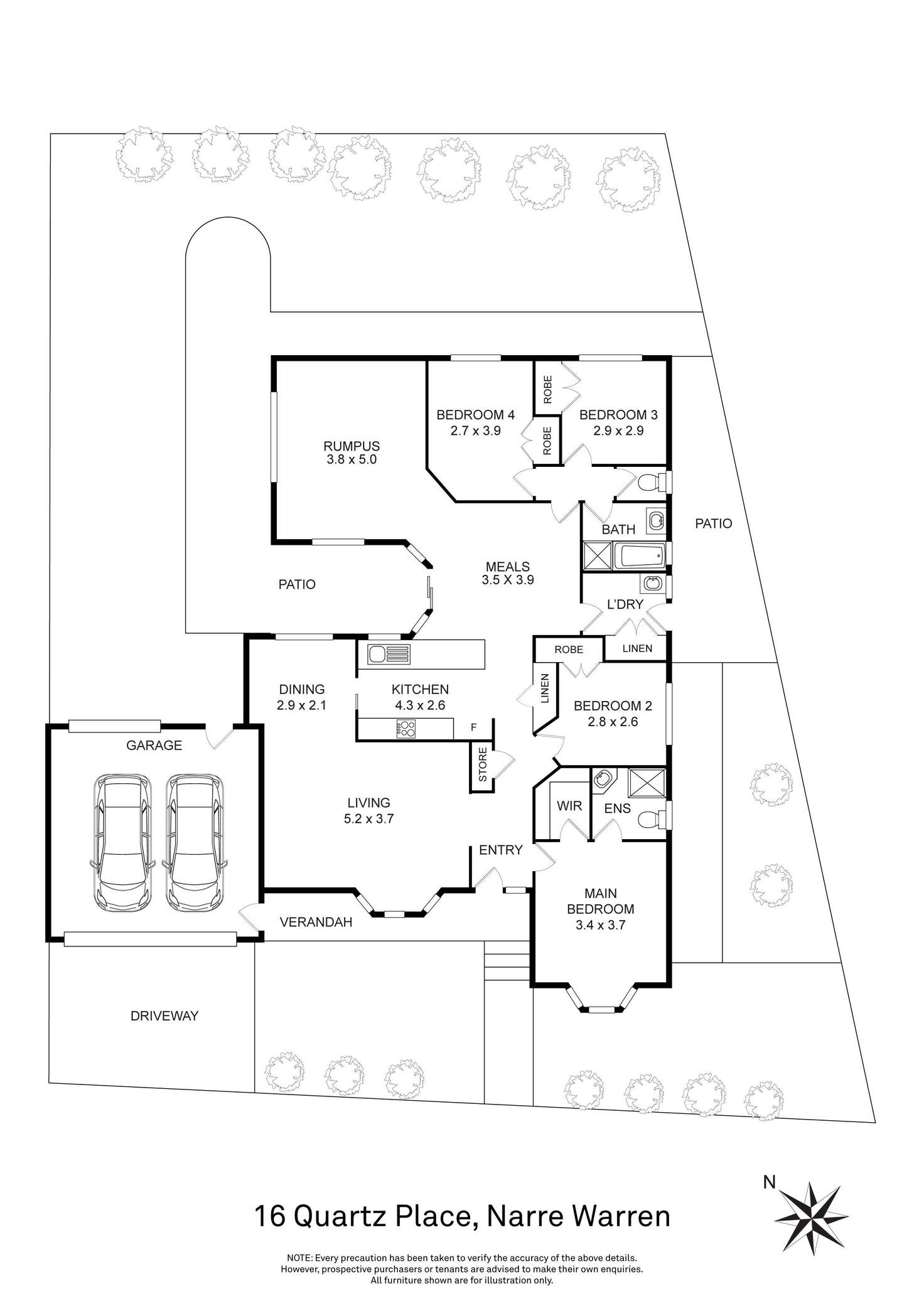 Floorplan of Homely house listing, 16 Quartz Place, Narre Warren North VIC 3804