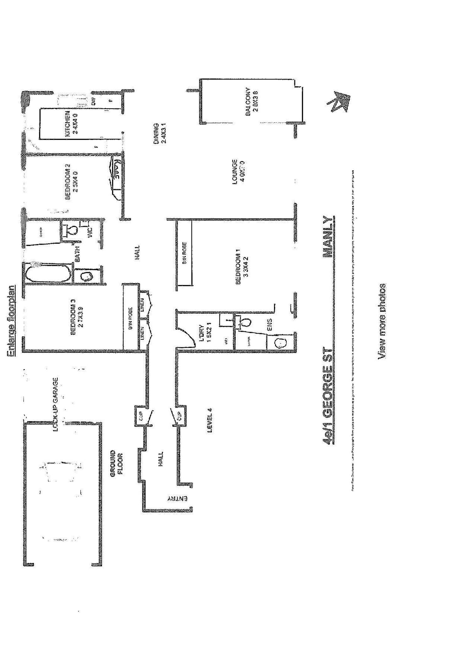 Floorplan of Homely apartment listing, 4E/1-7 George Street, Manly NSW 2095