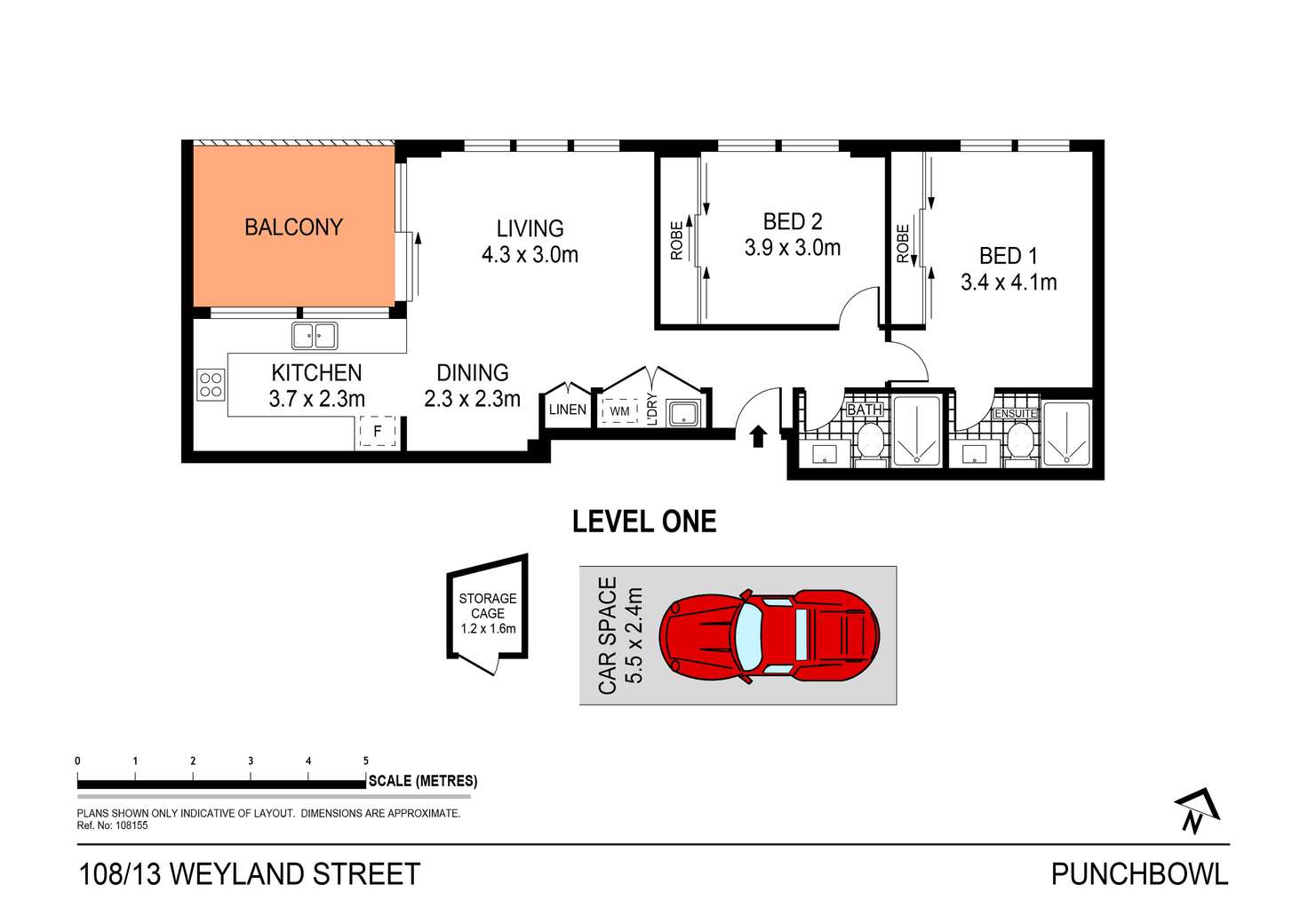 Floorplan of Homely apartment listing, 108/13 Weyland Street, Punchbowl NSW 2196