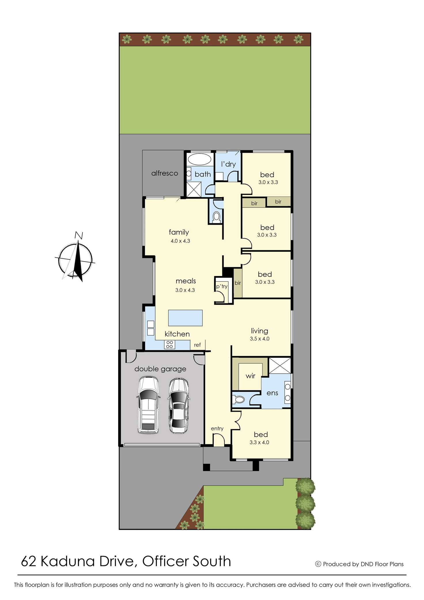 Floorplan of Homely house listing, 62 Kaduna Drive, Officer South VIC 3809