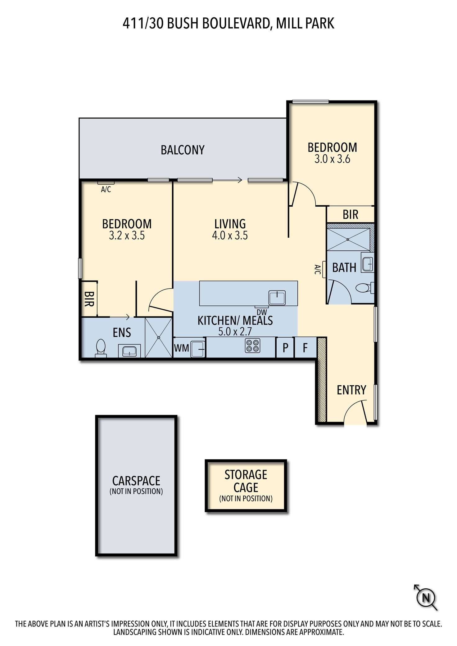 Floorplan of Homely apartment listing, 411/30 Bush Boulevard, Mill Park VIC 3082