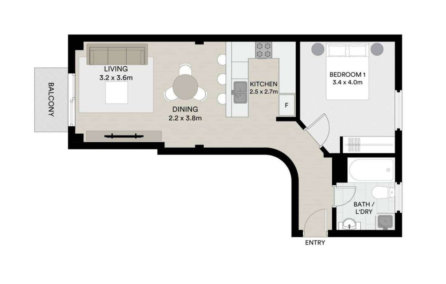 Floorplan of Homely apartment listing, 641/243 Pyrmont Street, Pyrmont NSW 2009