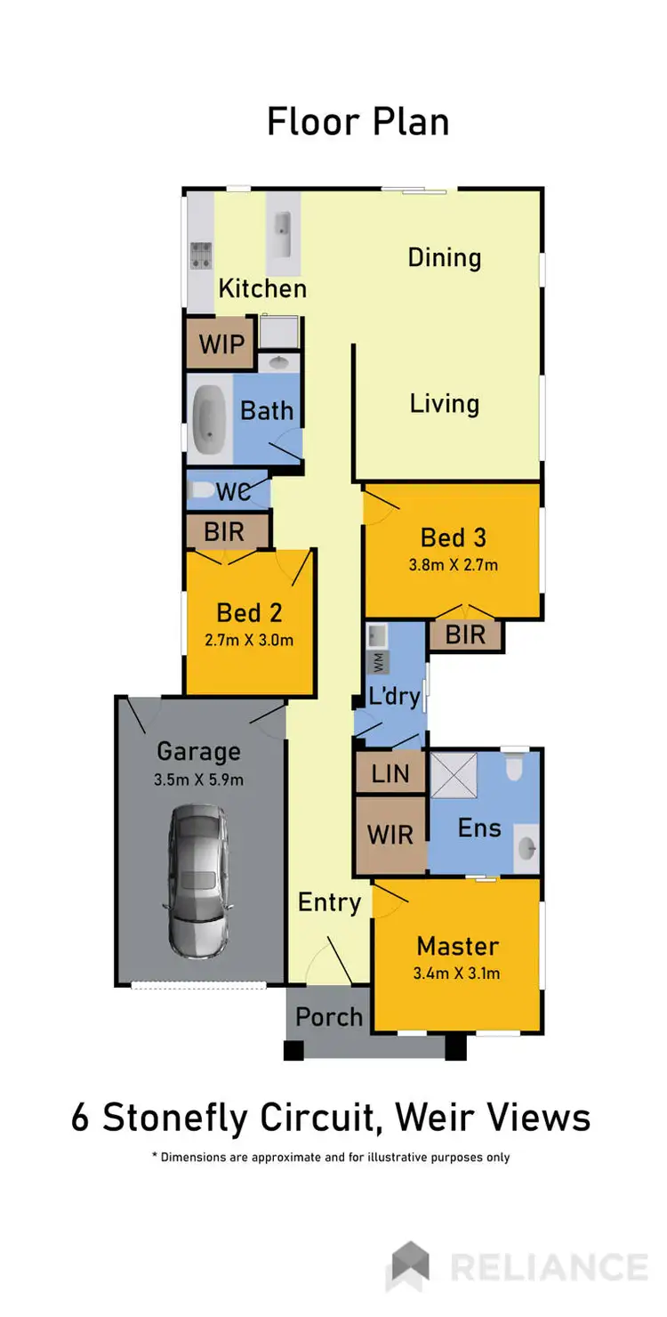 Floorplan of Homely house listing, 6 Stonefly Circuit, Weir Views VIC 3338