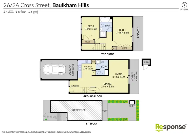 Floorplan of Homely townhouse listing, 26/2A Cross Street, Baulkham Hills NSW 2153