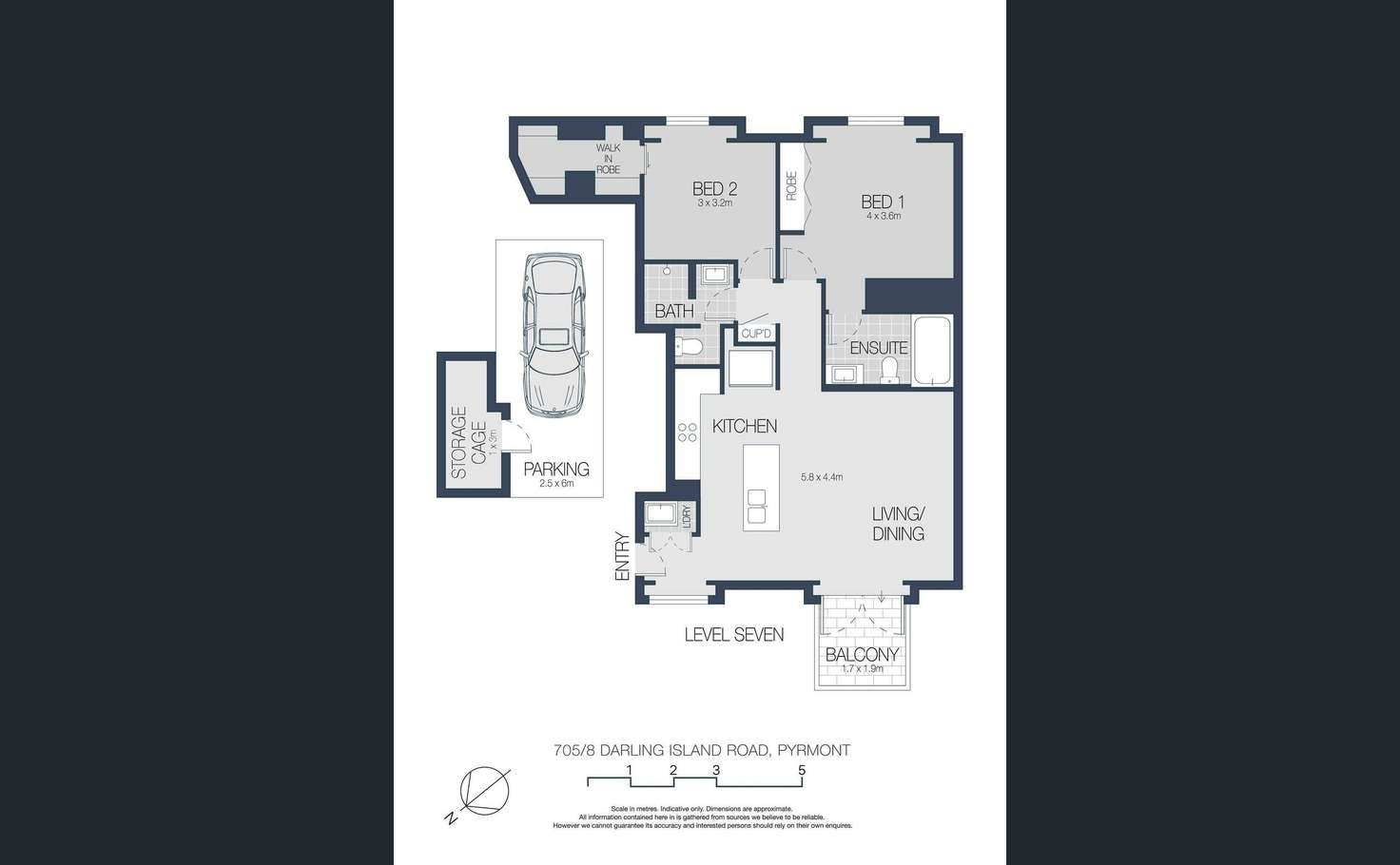 Floorplan of Homely apartment listing, 705/8 Darling Island Road, Pyrmont NSW 2009