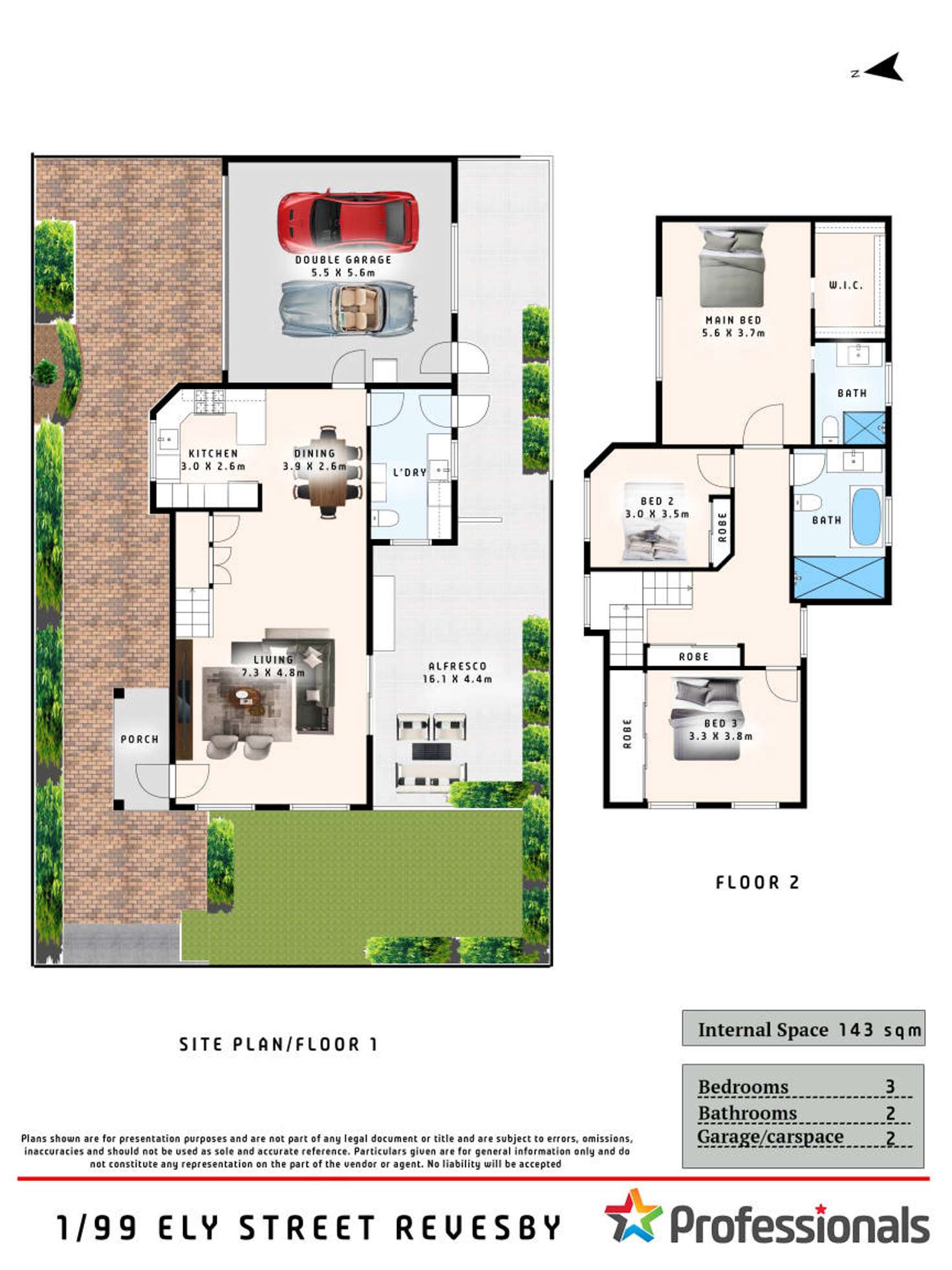 Floorplan of Homely townhouse listing, 1/99 Ely Street, Revesby NSW 2212