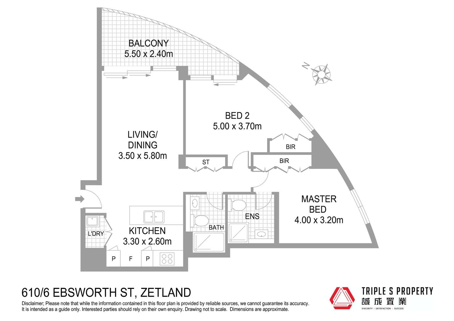 Floorplan of Homely apartment listing, 610/6 Ebsworth Street, Zetland NSW 2017