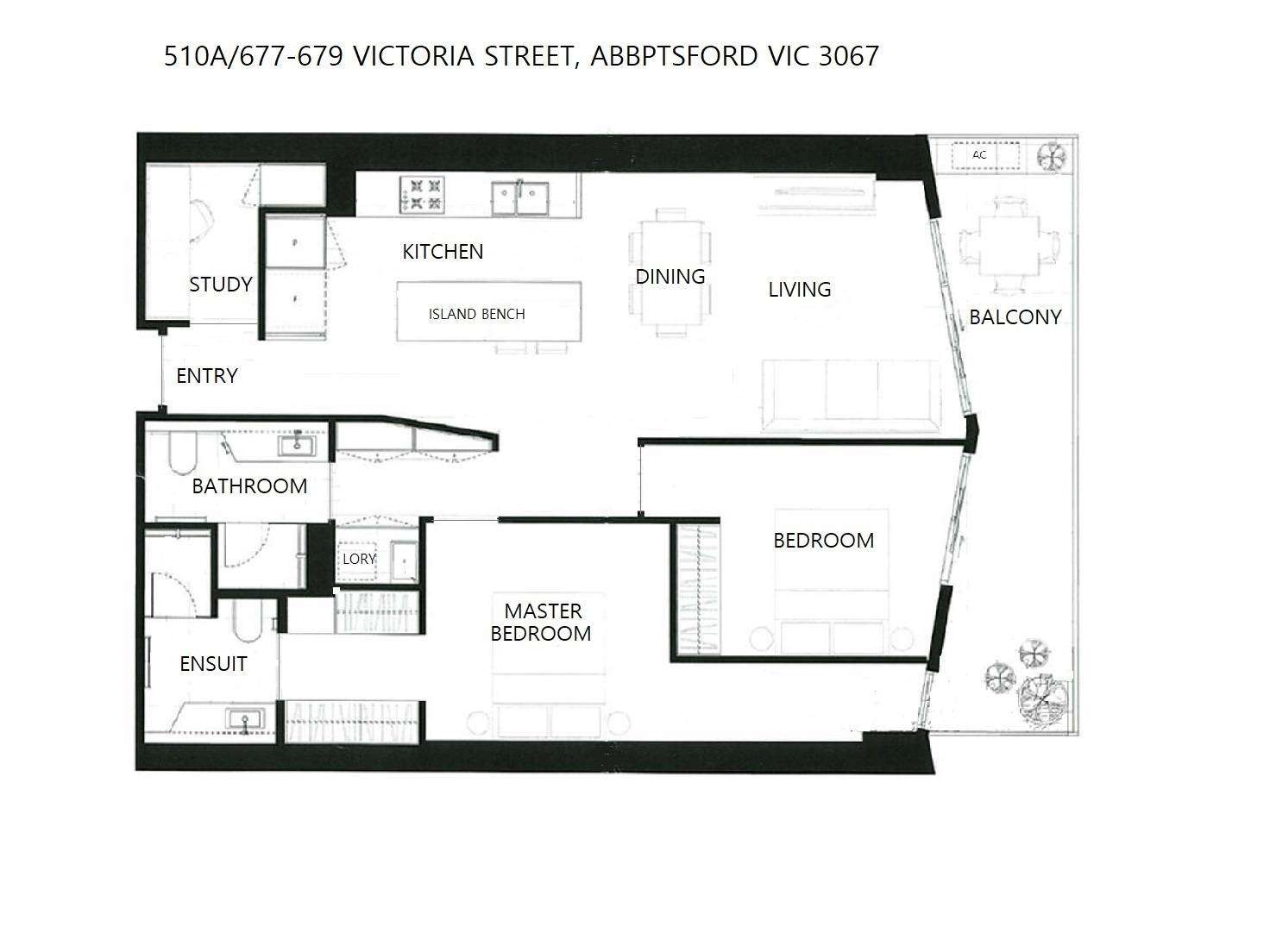 Floorplan of Homely apartment listing, 510/1 Acacia Place, Abbotsford VIC 3067