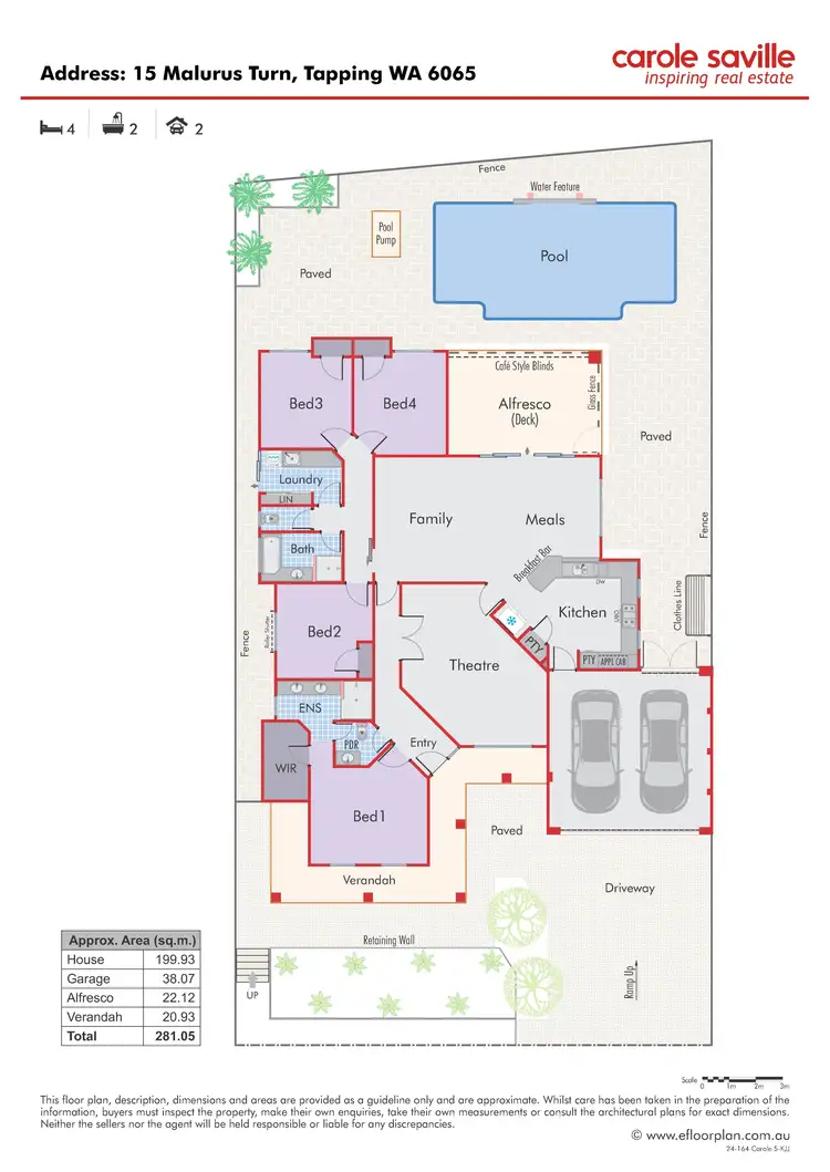 Floorplan of Homely house listing, 15 Malurus Turn, Tapping WA 6065