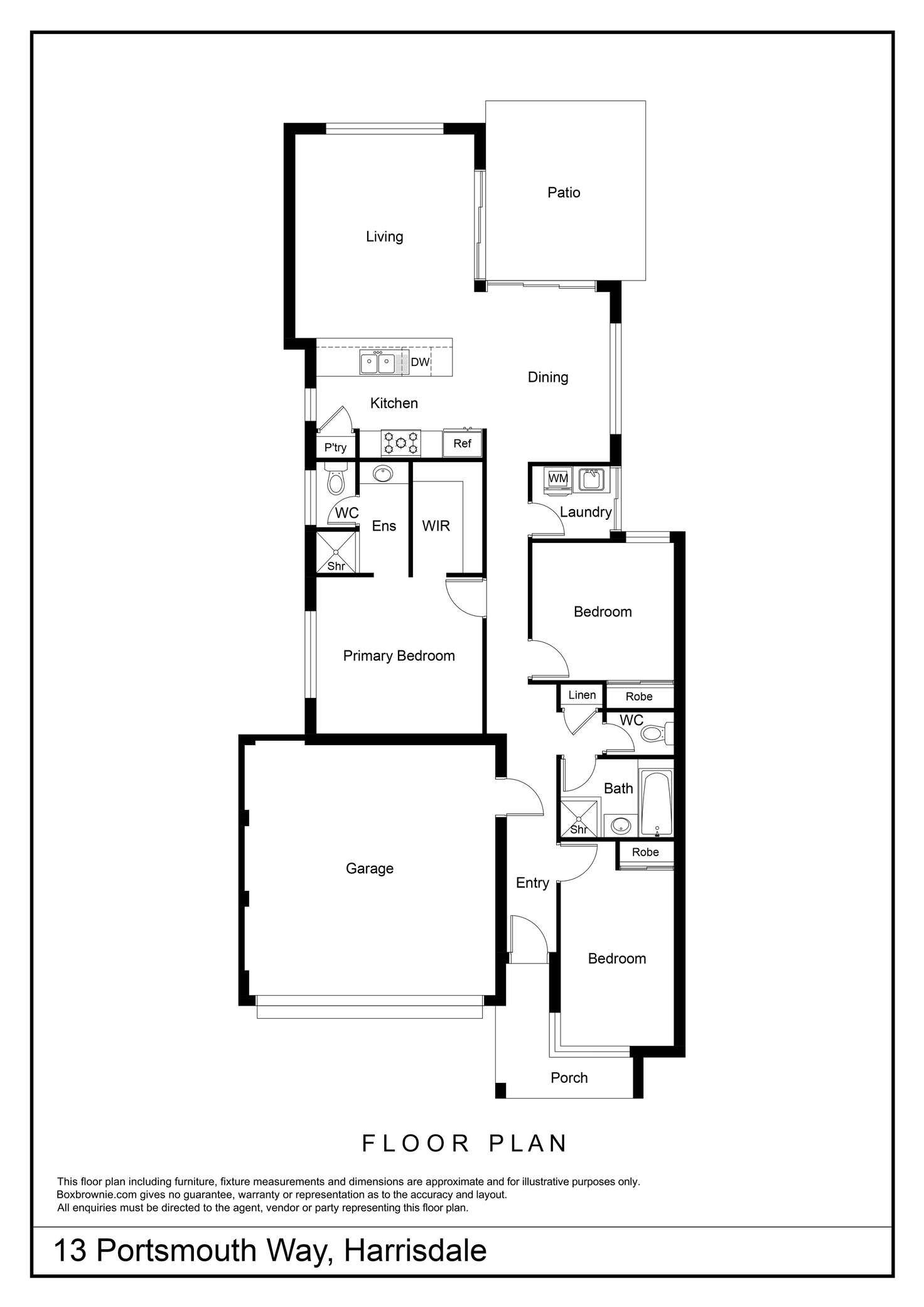 Floorplan of Homely house listing, 13 Portsmouth Way, Harrisdale WA 6112