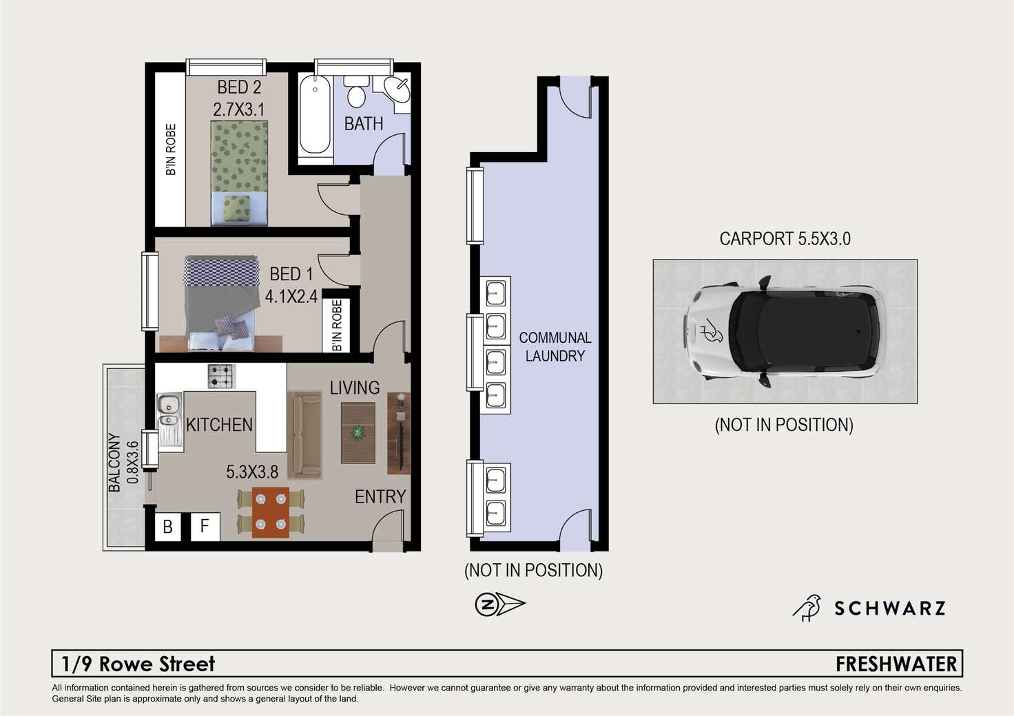 Floorplan of Homely unit listing, 1/9 Rowe Street, Freshwater NSW 2096