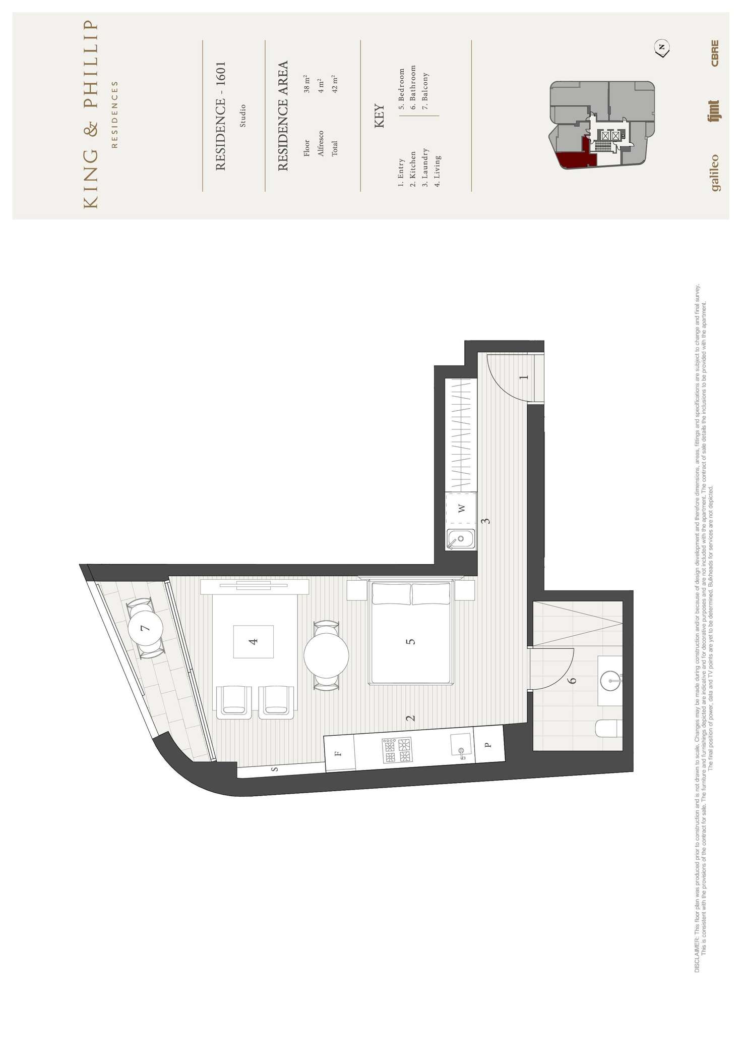 Floorplan of Homely studio listing, 1601/160 King Street, Sydney NSW 2000