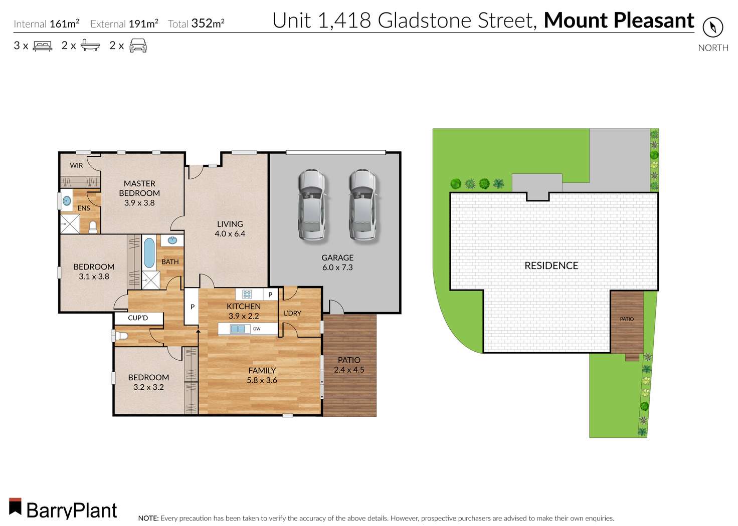 Floorplan of Homely townhouse listing, 1/418 Gladstone Street, Mount Pleasant VIC 3350