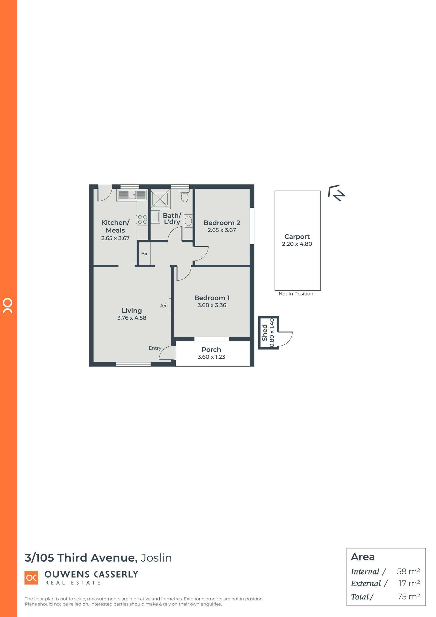Floorplan of Homely unit listing, 3/105 Third Avenue, Joslin SA 5070
